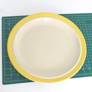 Stonecrest Andre Ponche Sandpebbles Yellow 12 inch Plate Stoneware 10.5" Vintage